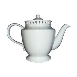I. Godinger Ceramic Teapot Reticulated Classic White Teapot Shabby‎ Chic Decor